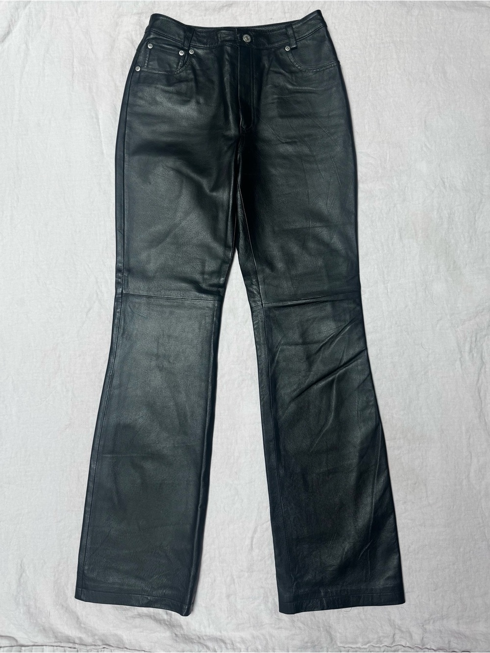 Newport News Jeanology Genuine Leather Pants Women’s 6T Black Bootcut